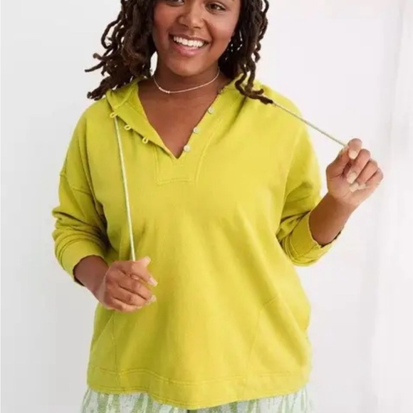 Aerie Oversized Beach Weekend Hoodie-Lime size Medium - Picture 2 of 7
